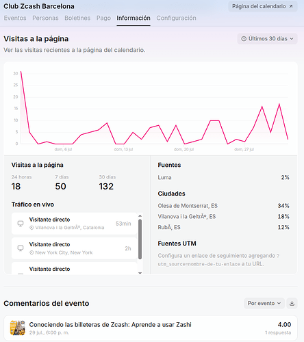 visitas calendario Luma